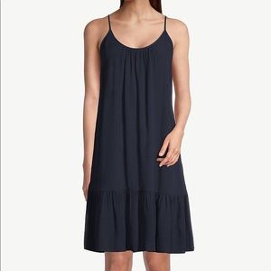 LOFT Strappy Ruffle Hem Dress